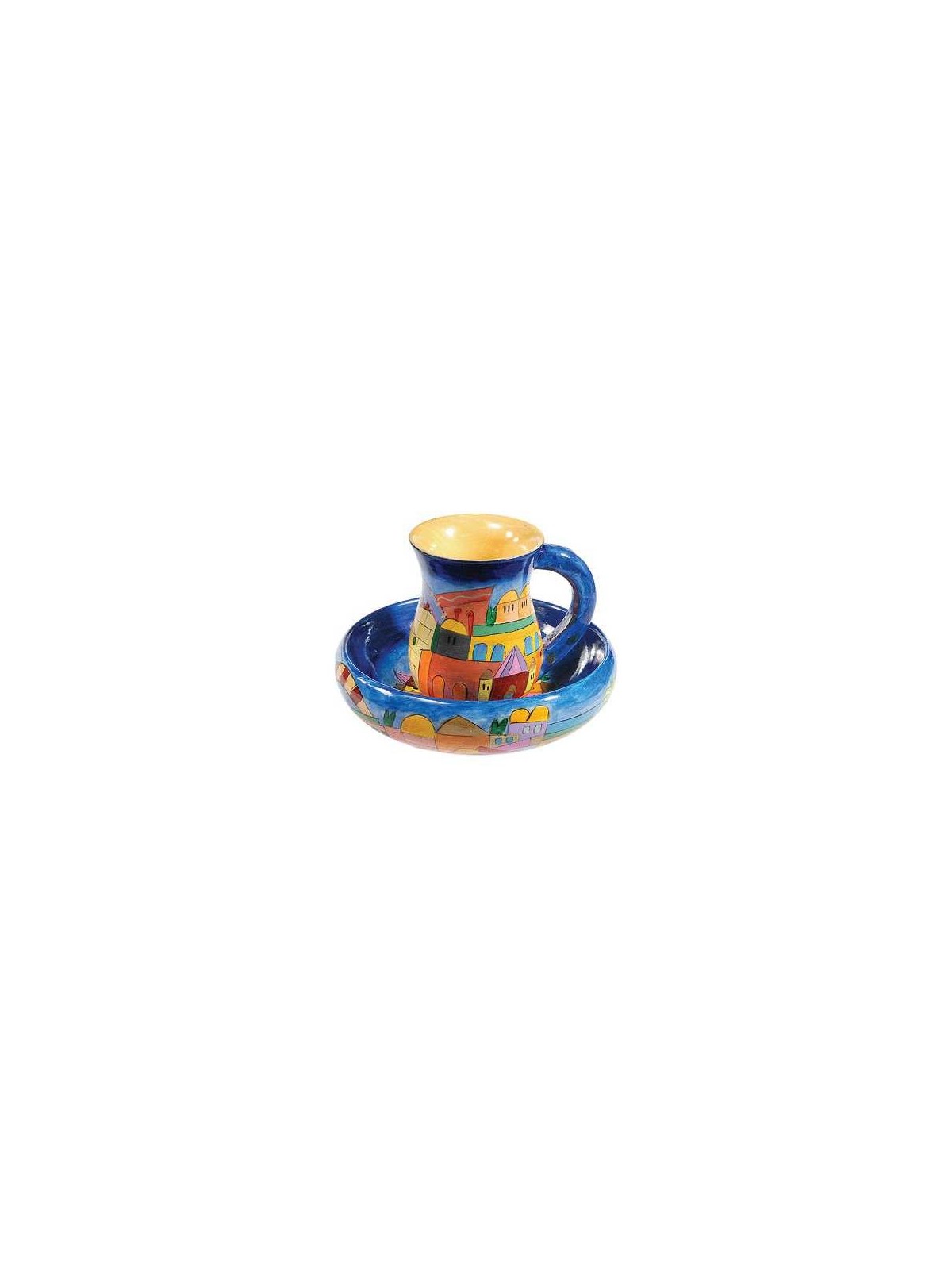 Wooden Jerusalem Mayim Achronim | Mayim Achronim Sets | Judaica